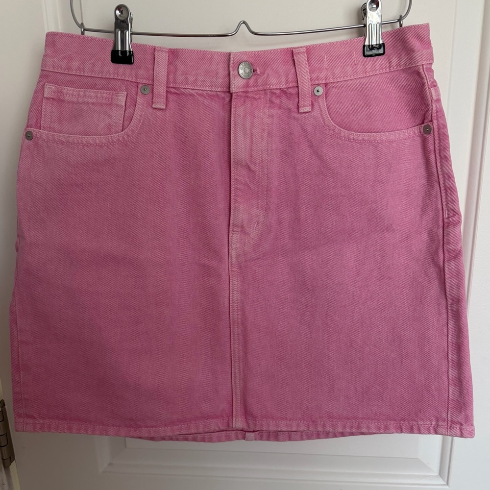 Madewell Pink Denim Mini Skirt NWT